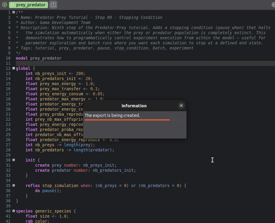 Export Progress Bar