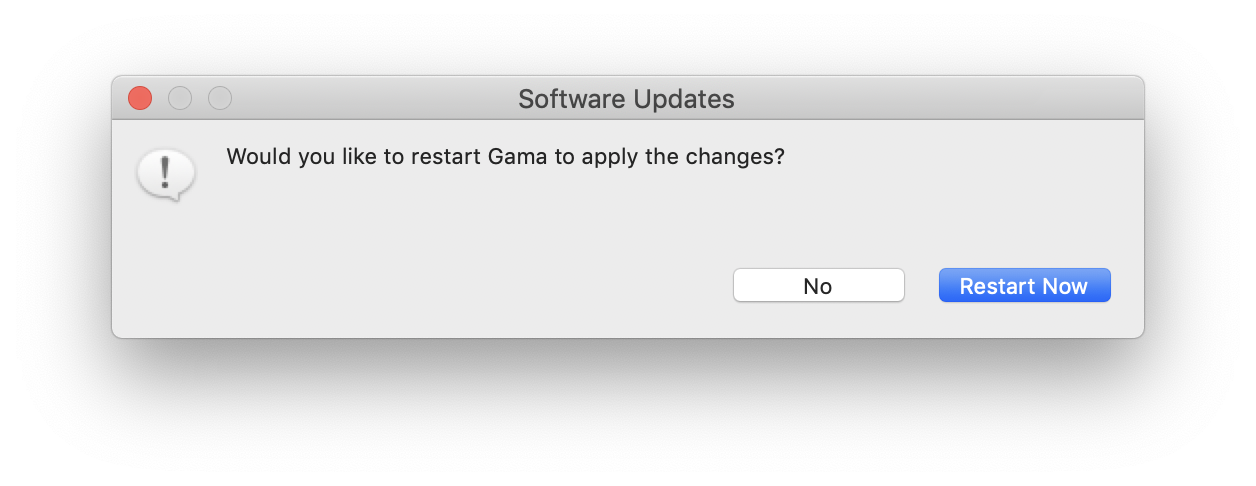 After installation, GAMA has to be restarted.